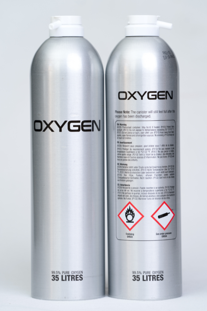 2 x 35L Oxygen Canister Refills - 99.5%